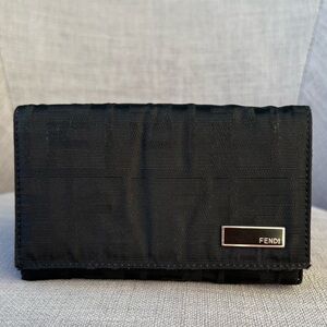 Fendi Zucca Unisex Nylon Leather Wallet